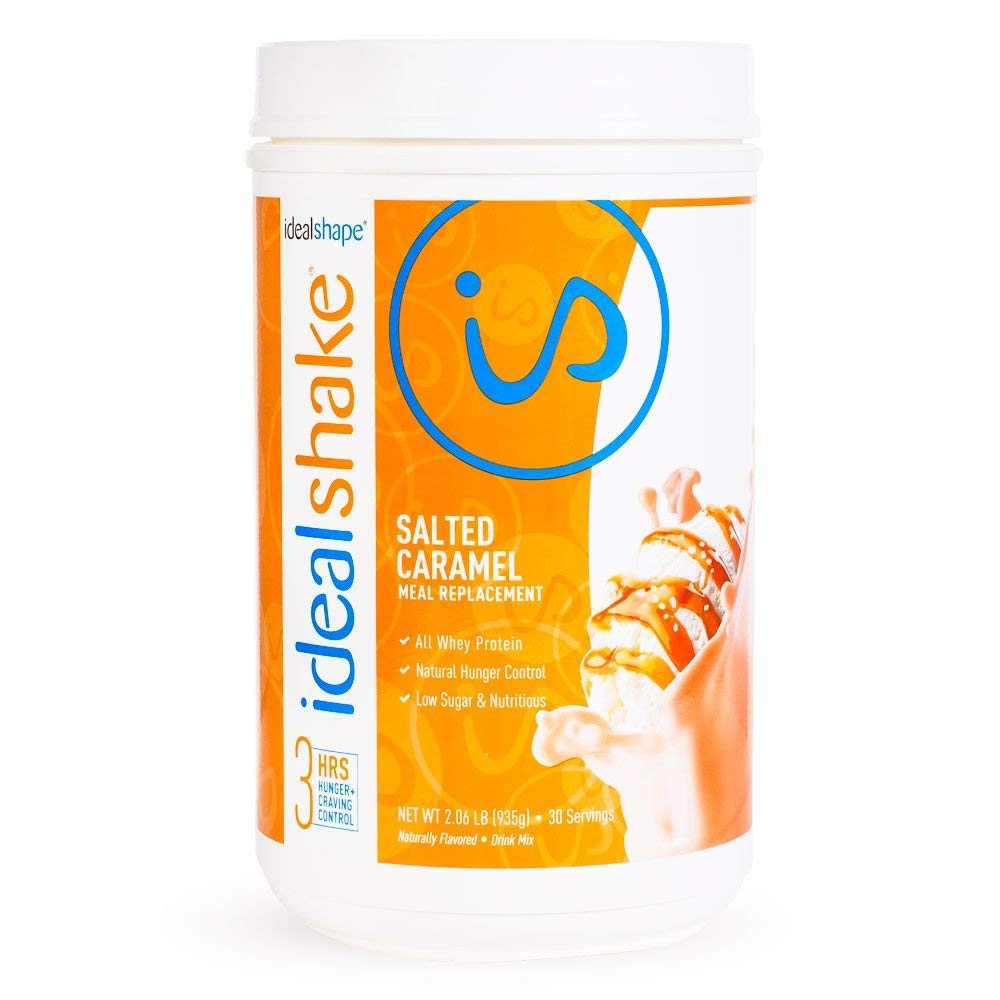 IdealShake Meal Replacement Shakes |11-12g of Healthy Whey Protein Blend | Promotes Weight Loss | 22 Essential Vitamins & Minerals | 5g of Fiber | Salted Caramel | 30 Servings
