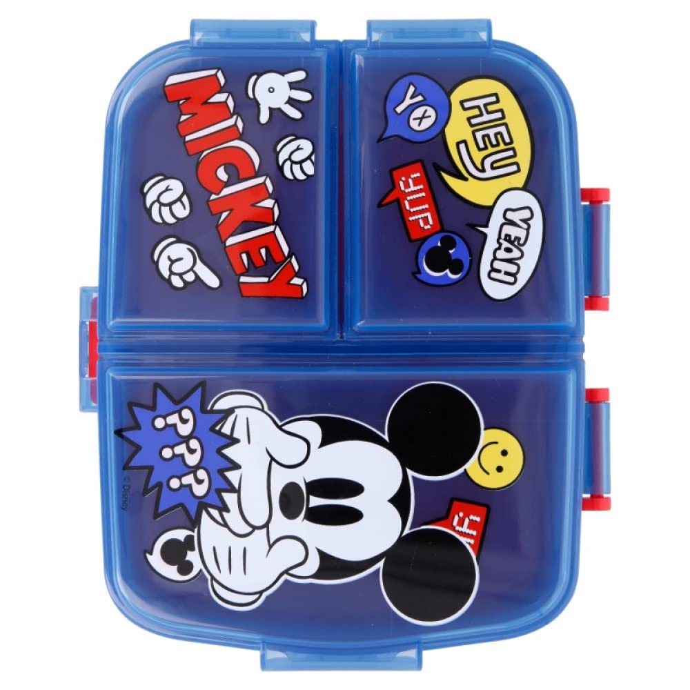 STORLINEMickey XL Sandwich Lunch Snack Box Multi Compartment Kids Children School