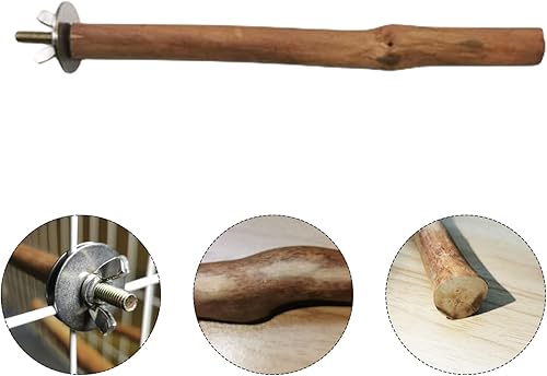 Miniatura 4 de Hamiledyi 4 piezas de madera natural para pájaros, soporte de perca de madera, soporte de loro, jaula de molienda de patas, accesorios para loros,