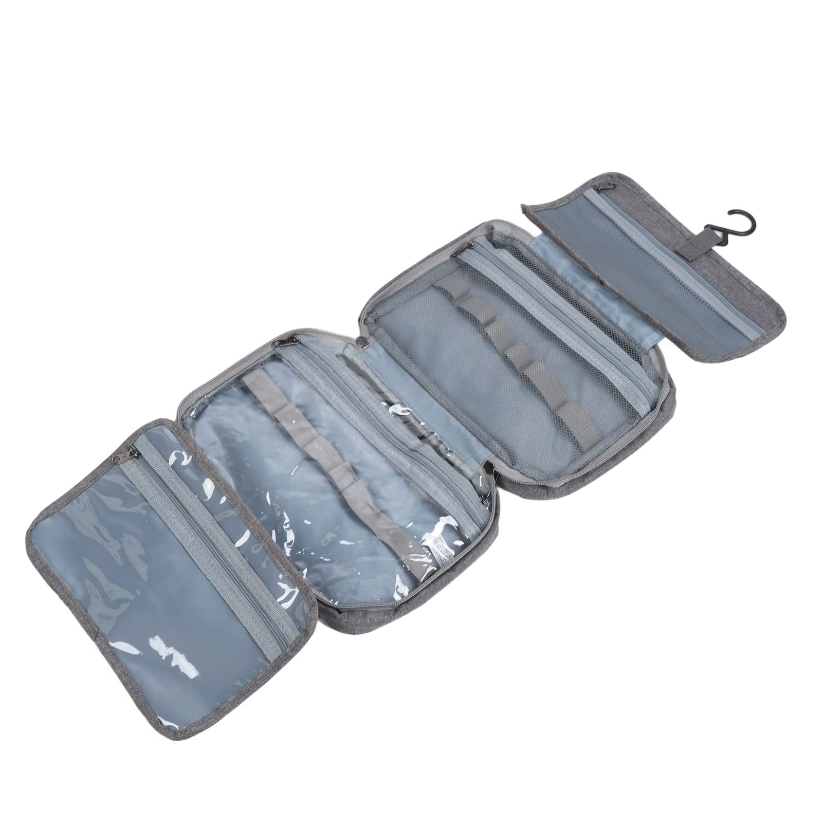 Borsa toilette sospesa di grande capacità 4 scomparti Borsa per cosmetici pieghevole idrorepellente Borsa per trucchi viaggio per viaggi d'affari Campeggio Poliestere