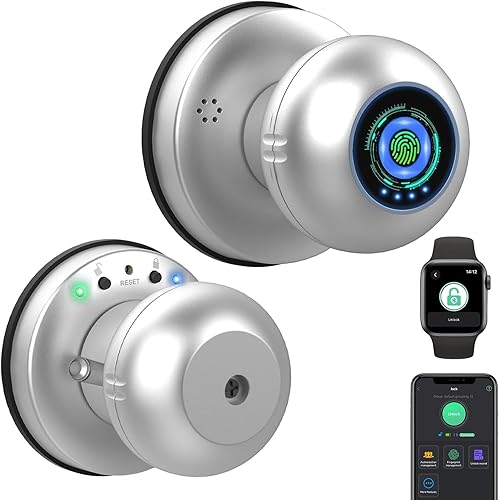 Miniatura 7 de eLinkSmart - Pomo de puerta con teclado inteligente, cerradura de puerta de entrada sin llave, cerradura de puerta de bola de entrada para Negro