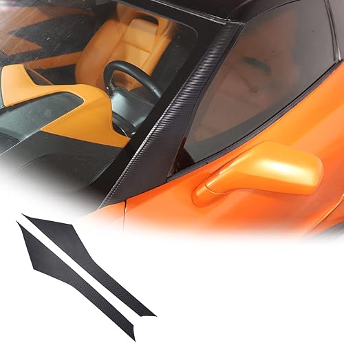 Miniatura 8 de Adhesivo de PVC para parabrisas delantero de coche, adhesivo para Chevrolet Corvette C7 2014-2019 Moldeado exterior del pilar del parabrisas (negro)