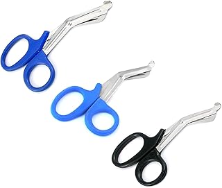 3 PCS (Black & Teal & Blue) Paramedic Utility Bandage Trauma EMT EMS Shears Scissors 5.5 INCH Stainless Steel (PC Brand)