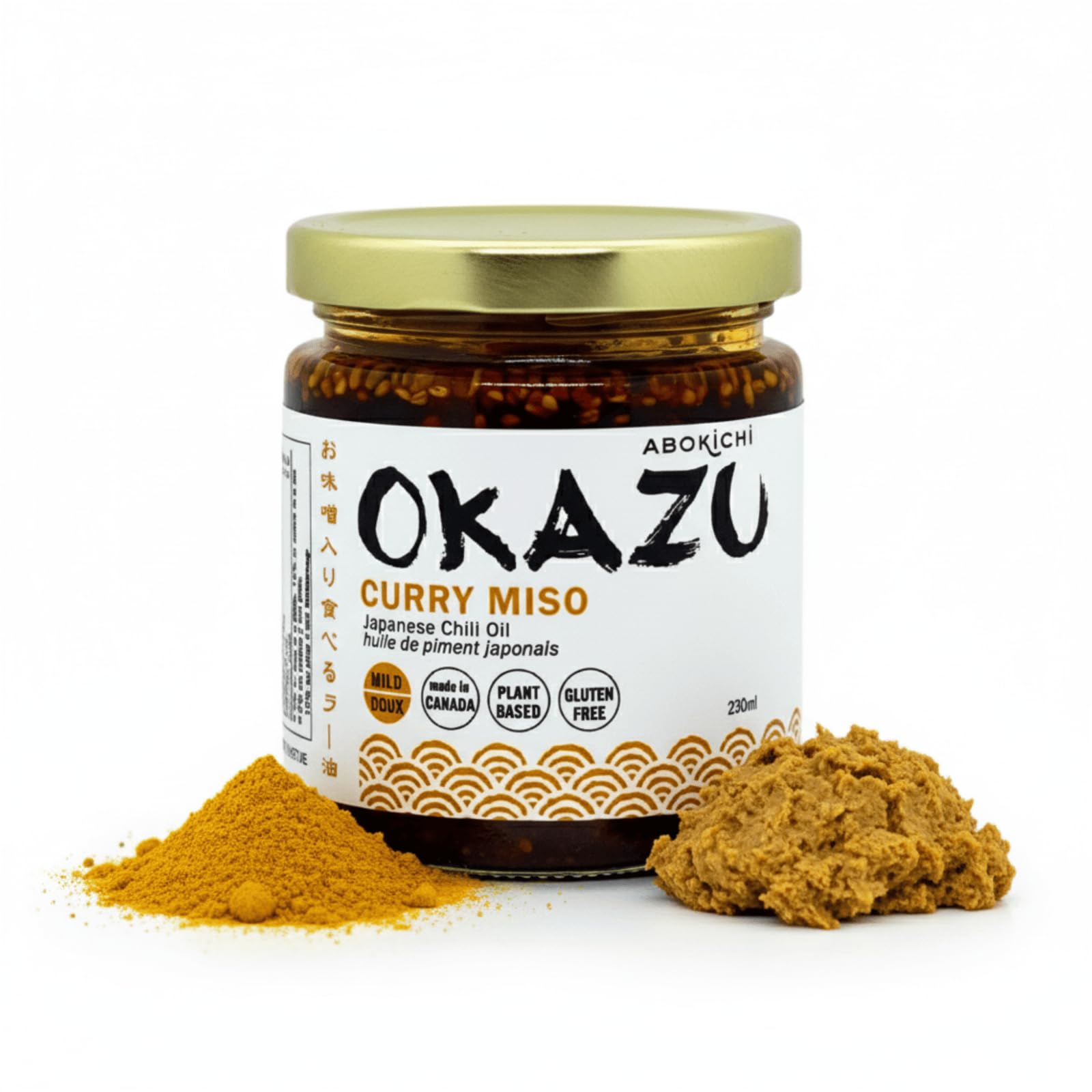 Abokichi OKAZU Premium Japanese Curry Miso Oil Condiment (Mild) – Savoury Umami-Rich with Garlic & Sesame, Vegan Gluten-Free Non-GMO, Perfect for Holiday & Christmas Cooking, Ramen, Stir Fry, 230mL