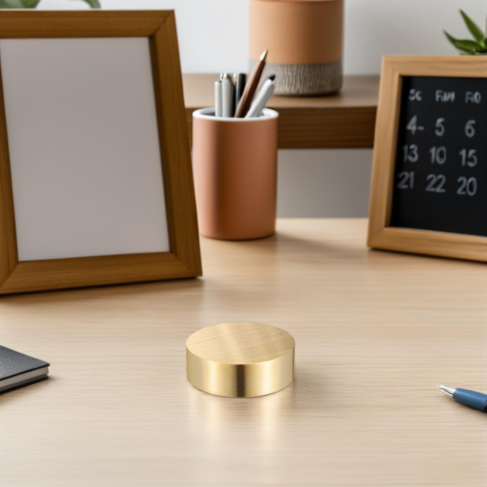 2 Stück Runder Papiergewicht malen briefbeschwerer schreiben Kalligraphie-Papiergewichte schwere Briefbeschwerer Papierbeschwerer für den Tisch Büro Briefbeschwerer Messing Golden
