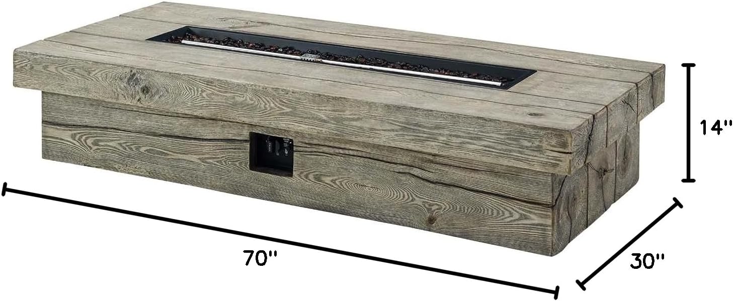 Modway Manteo 70" Rectangular Outdoor Patio Fire Pit Table