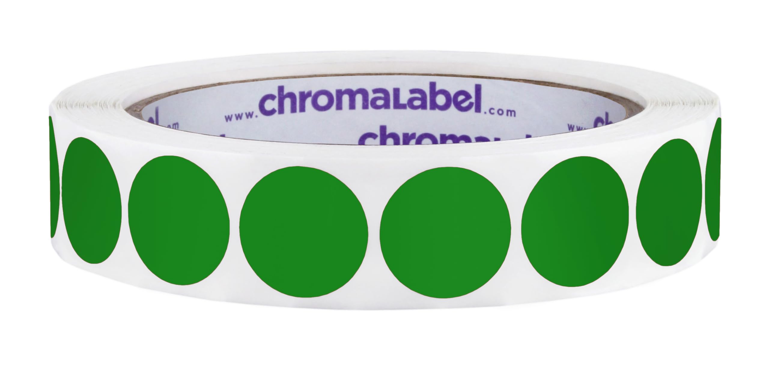 ChromaLabel 0.75 Inch Round Label Permanent Color Code Dot Stickers, 1000 Labels per Roll, Green