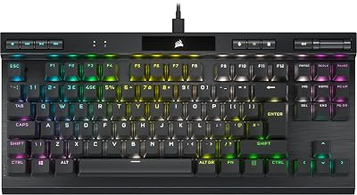 Corsair K70 RGB TKL CHAMPION SERIES Tenkeyless Optical-Mechanical Wired Gaming Keyboard – OPX Linear Switches – PBT Double-Shot Keycaps – iCUE Compatible – QWERTY UK – Black