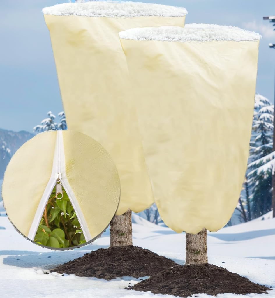 Kordelzug-Pflanzenabdeckung Aus Vlies – Frostschutzbeutel, Wiederverwendbar, Atmungsaktiv, Für Blumen, Sträucher, Gemüse (verschiedene Größen) Kordelzug-Pflanzenabdeckung Aus Vlies – Frostschutzbeutel, Wiederverwendbar, Atmungsaktiv, Für Blumen, Sträucher, Gemüse (verschiedene Größen)