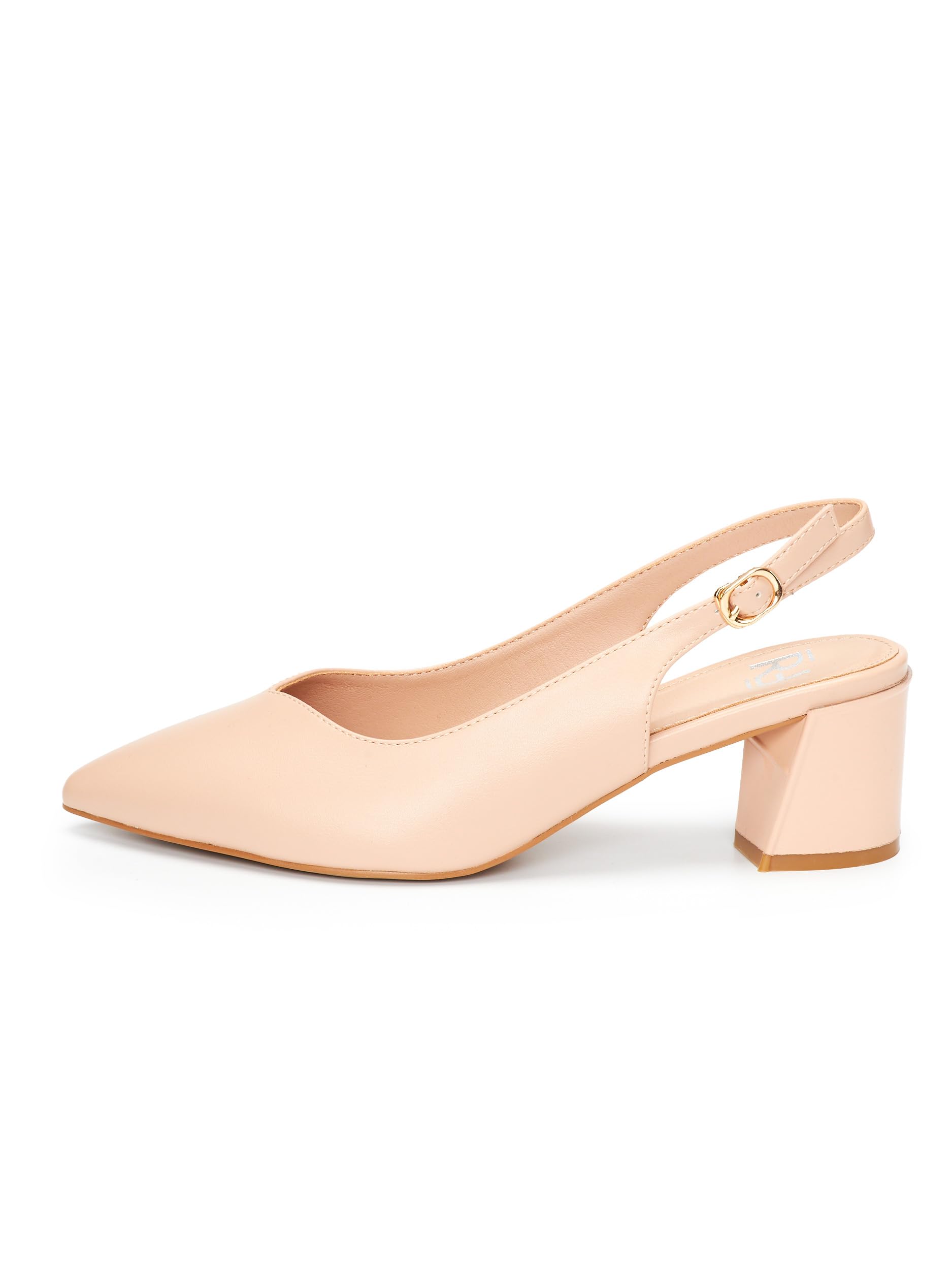 Pumps, scarpe da donna con tacco a blocco, 5,5 cm, morbida finta pelle scamosciata/similpelle, comode décolleté con tacco, bianco/nero/rosso/beige/nude/tortora, cinghie per la schiena