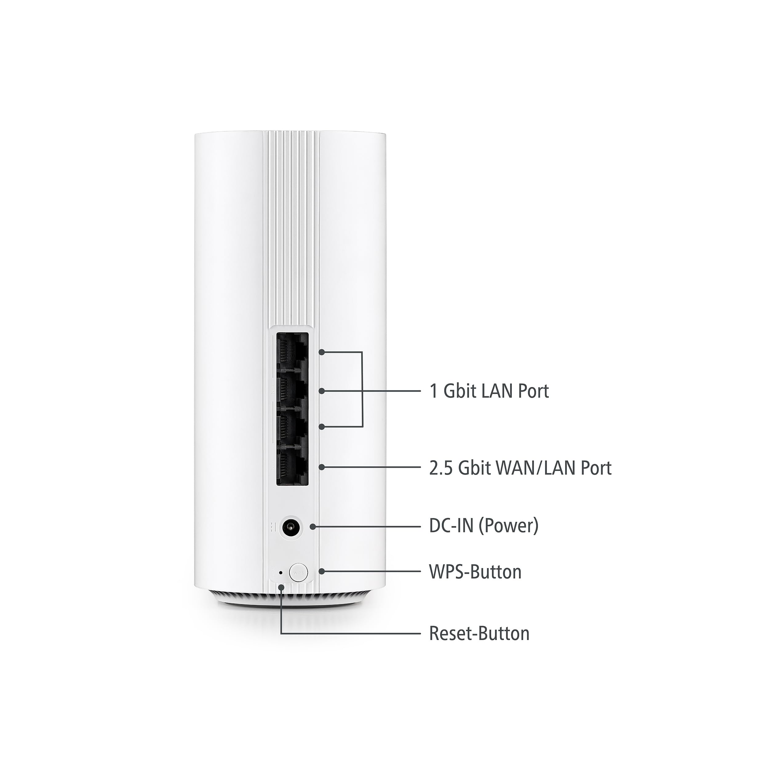 devolo WiFi 7 BE6500 Router, Le routeur Wi‑FI pour la Fibre et Les connexions câble, Jusqu’à 6.500 Mbit/s, connectivité LAN 2,5 Gbit/s, Blanc