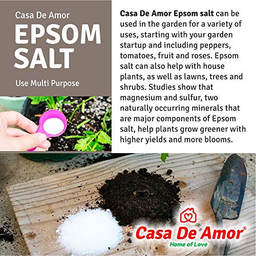 Casa De Amor Premium Epsom Salt for Soothe Muscles, Rejuvenate Skin, and Boost Plant Growth, Body to Soak, Refresh & Garden (900 gm) - Image 7