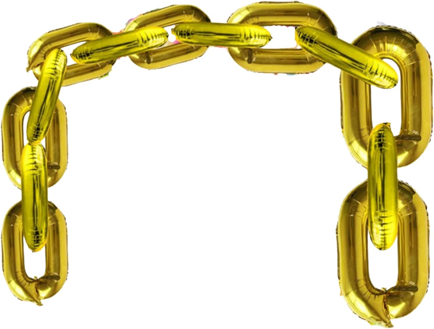 Party Anthem DIY Gold Chain Foil Balloons Garland For 90s Party Backdrop, Hip Hop Birthday Party Decorations - 10.8 Feet (10 Pieces, 16'' Inch Huge Each)