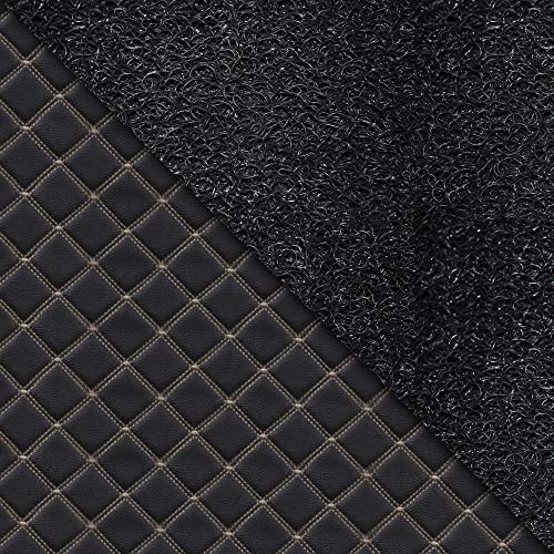 Image of Autofurnish Luxury 7D Car Mat Full Set for Hyundai Creta 2015-19 || Luxury Leather Dual-Stitch Full Set 7D Car Floor Mat || 100% Waterproof || Color : Black Beige