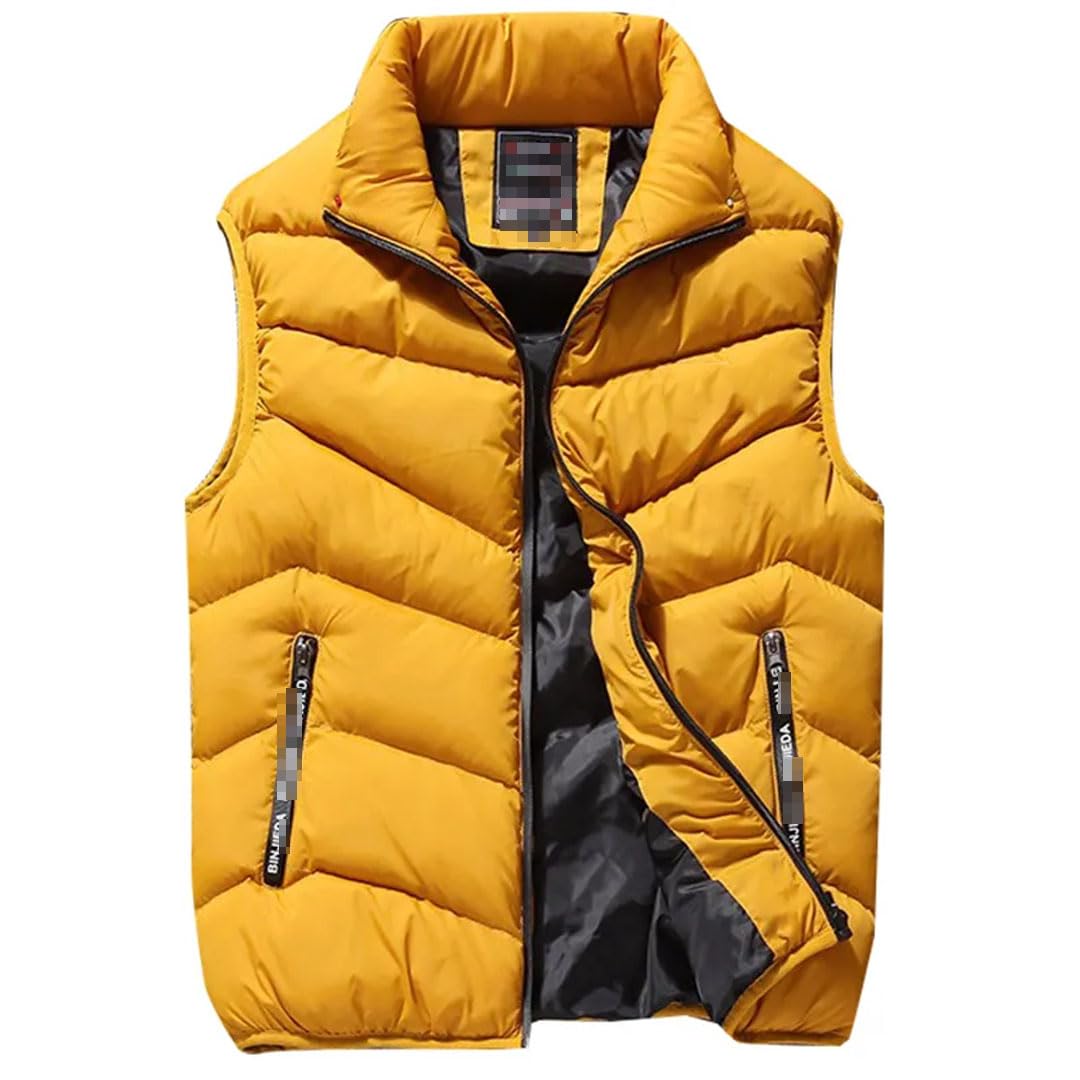 Vogrtcc Chalecos Acolchados De Algodón Para Hombre, Chaqueta Sin Mangas, Chaleco Grueso Informal