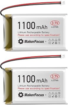 3.7V 1100mAh Lithium Polymer Rechargeable Battery for ESP32 2pcs | 1S LiPo Battery, JST 1.25 Plug, Built-in Protection Board for Meshtastic Devices, ESP32 Development Board, Electronic Devices