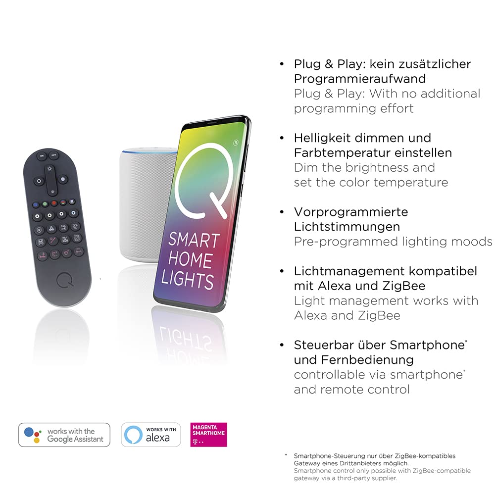 Deckenleuchte RGB Farbwechsel dimmbar Dsmarthome warmweiss - kaltweiss | Q-Frameless, Smart-Home, RGB-Farbwechsel, dimmbar, Alexa kompatibel, warmweiss-kaltweiss Temperatursteuerung
