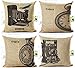 ZYFSKR Housses De Coussin en Coton Et Lin Coussins Imprimés Housse Coussin Taie d'oreiller Rétro pour Canapé Bureau Housse De Coussin Décor À La Maison 4 Pièces 50X50Cm