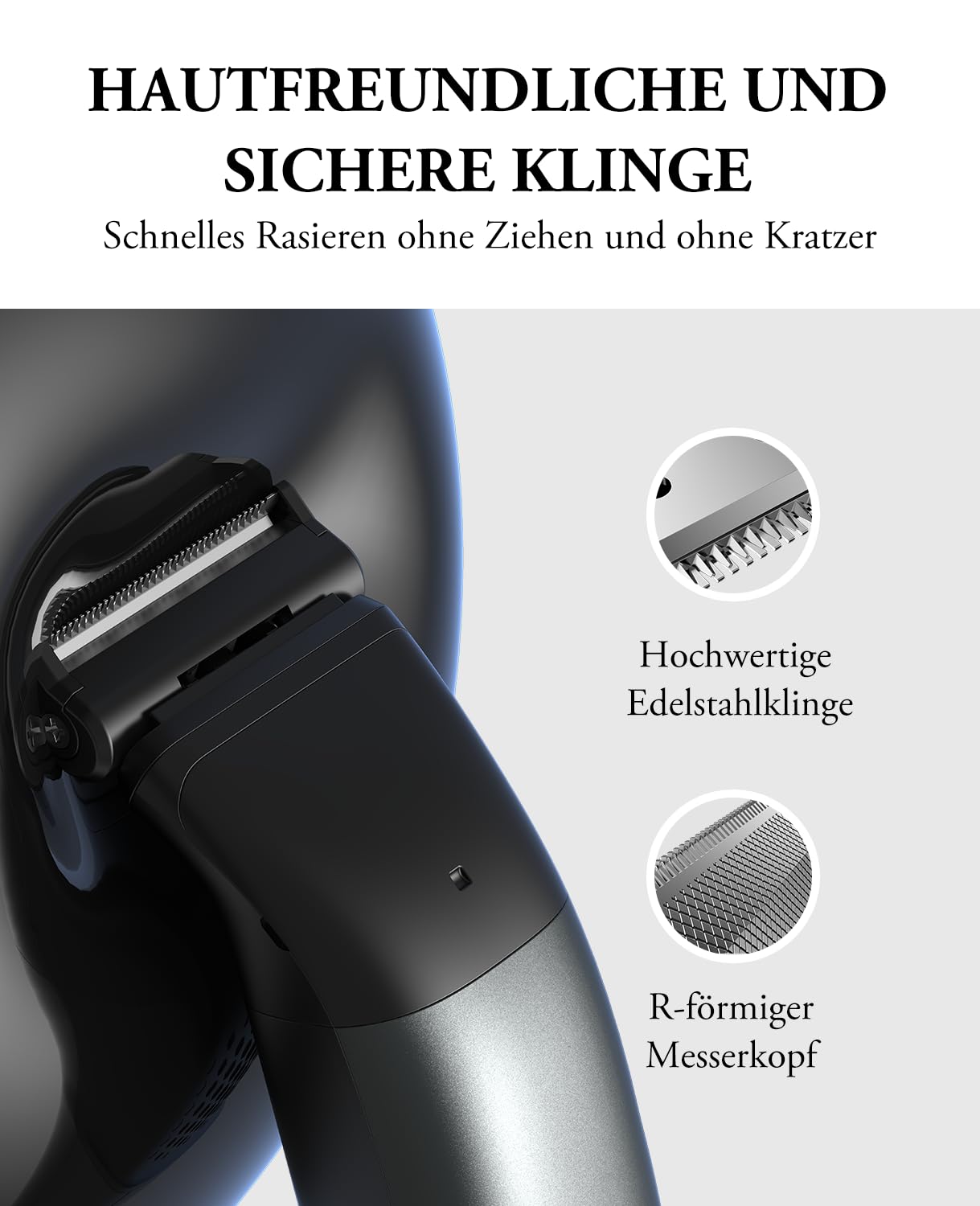 Intimrasierer Mann, kensen 2 in 1 Rasierer Herren Intimbereich Wasserdicht Körperrasierer Herren Typ-C Bodygroom Herren Nass Trocken Intim Rasierer Männer Beine Brust Achselhöhle Leiste Aufsteckkämme