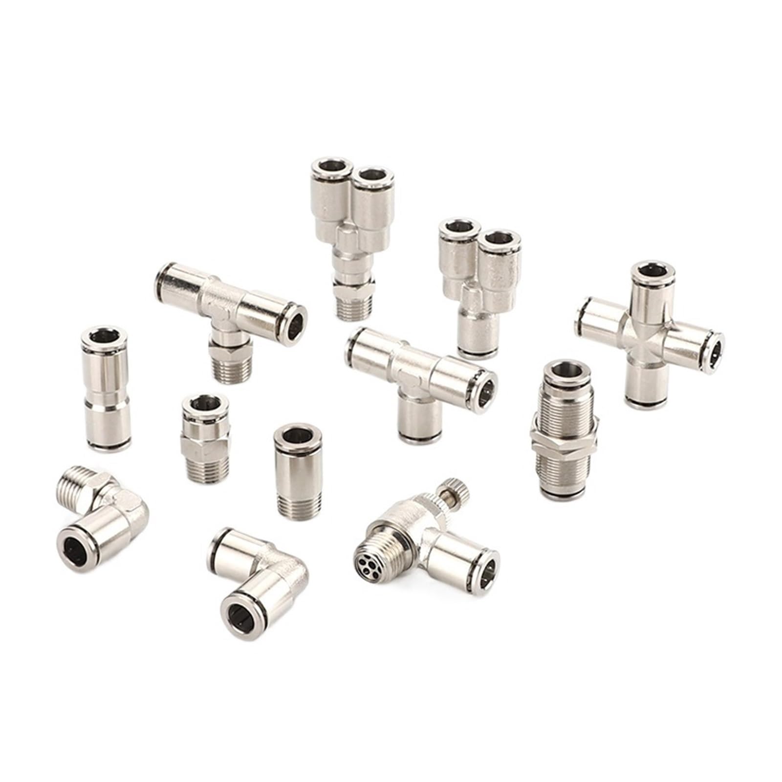 direkter pneumatischer Schnellanschluss, 2 PCS PU PG PE Messing Metall 4-12mm Gelten Luft Kompressor Schlauch Hochdruck Anschluss Hohe Temperatur(Pu6mm)