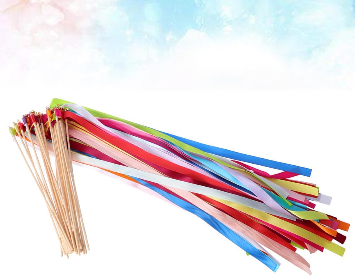 60 ピース クラフト プライド リボン スポーツ リボン ワンド カイト リボン スティック ダンス リボン ストリーマー ウェデ