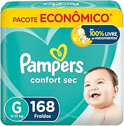 Fraldas Pampers Confort Sec G 168 Unidades, Pampers