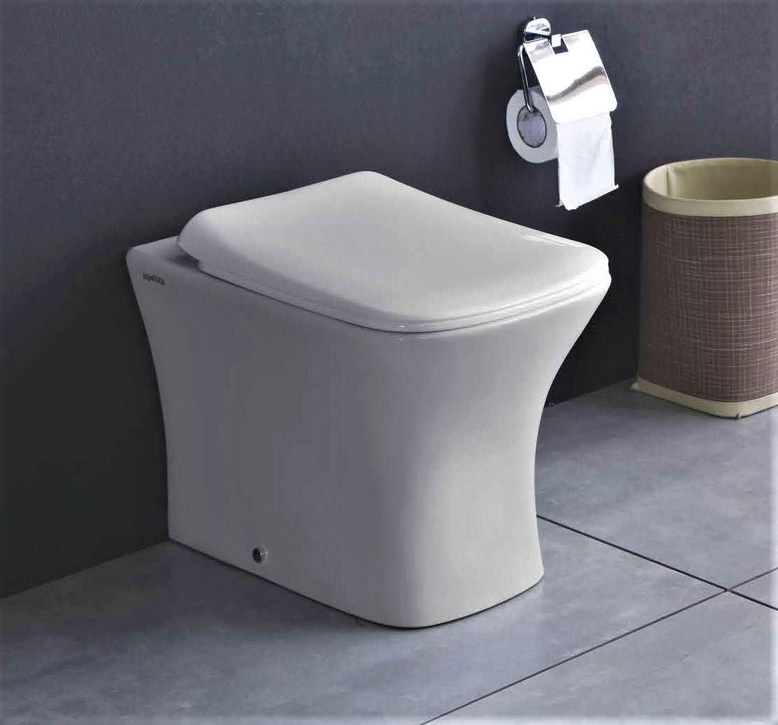 B Backline Ceramic Floor Mounted Commode Western Toilet/Commode/European Commode/Water Closet For Bathroom - (White) (S Trap OUTLET IS FROM FLOOR)
