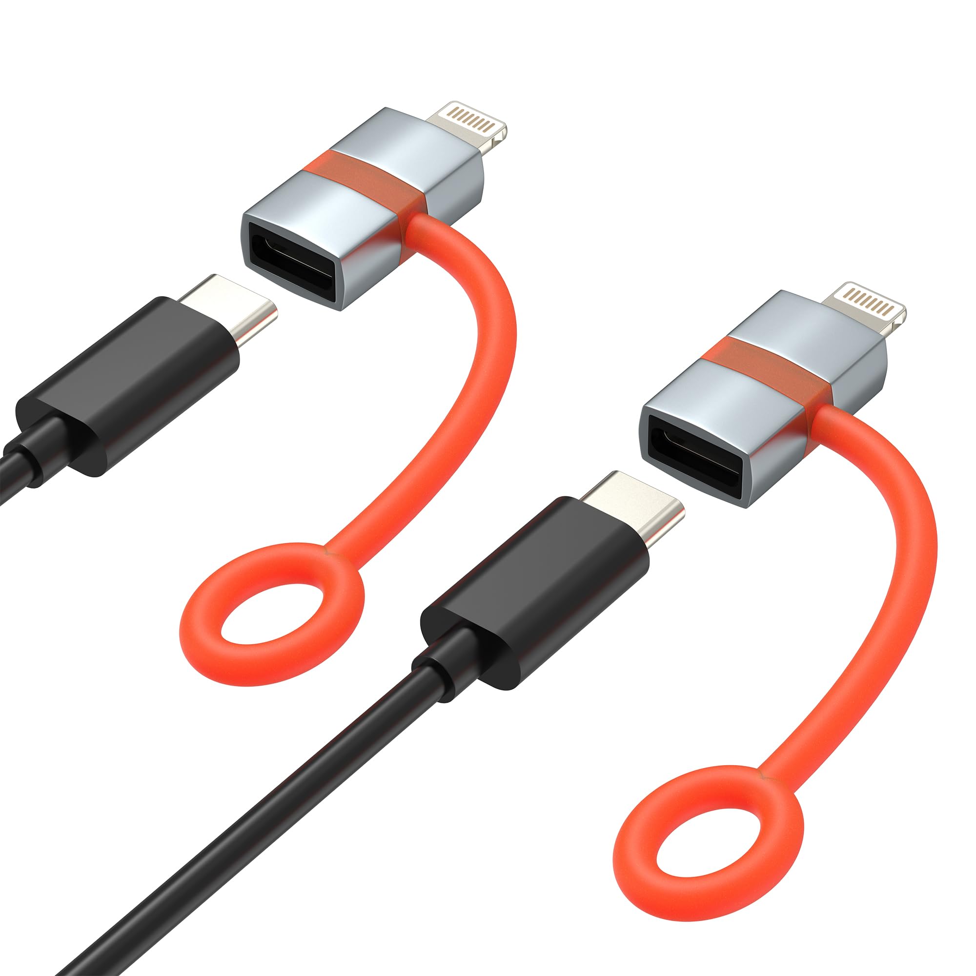 Adapter USB C żeński na Lightning męski do Apple do iPhone 14 13 12 Pro Max kabel gniazdo do ładowania iPada (2 sztuki) kabel do ładowania iOS transfer danych MFI certyfikat adapter ładowania port