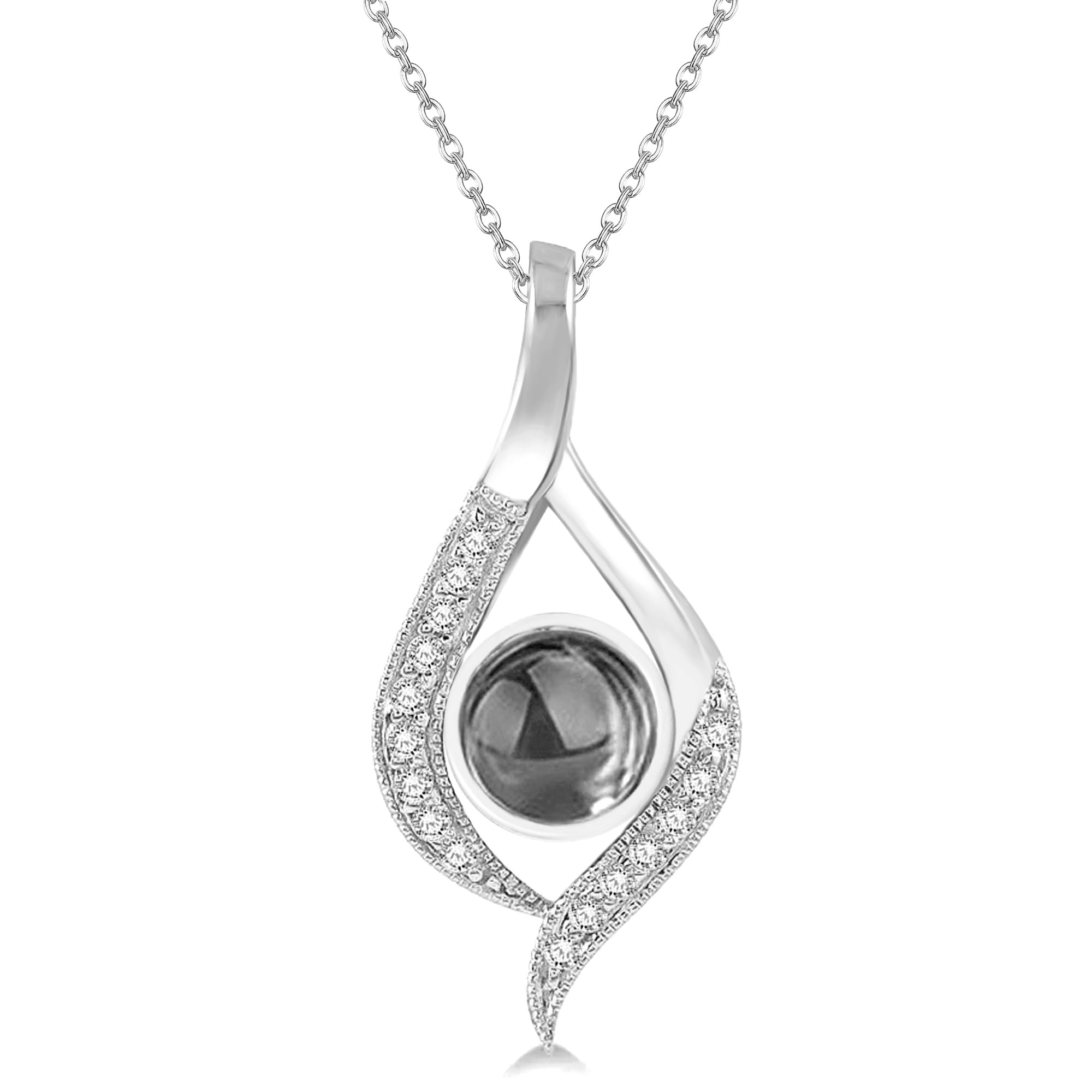 Collana con proiezione di foto personalizzata con immagine all'interno, collana con foto personalizzata, ciondolo a goccia in argento sterling, gioiello commemorativo personalizzato, regalo per donne