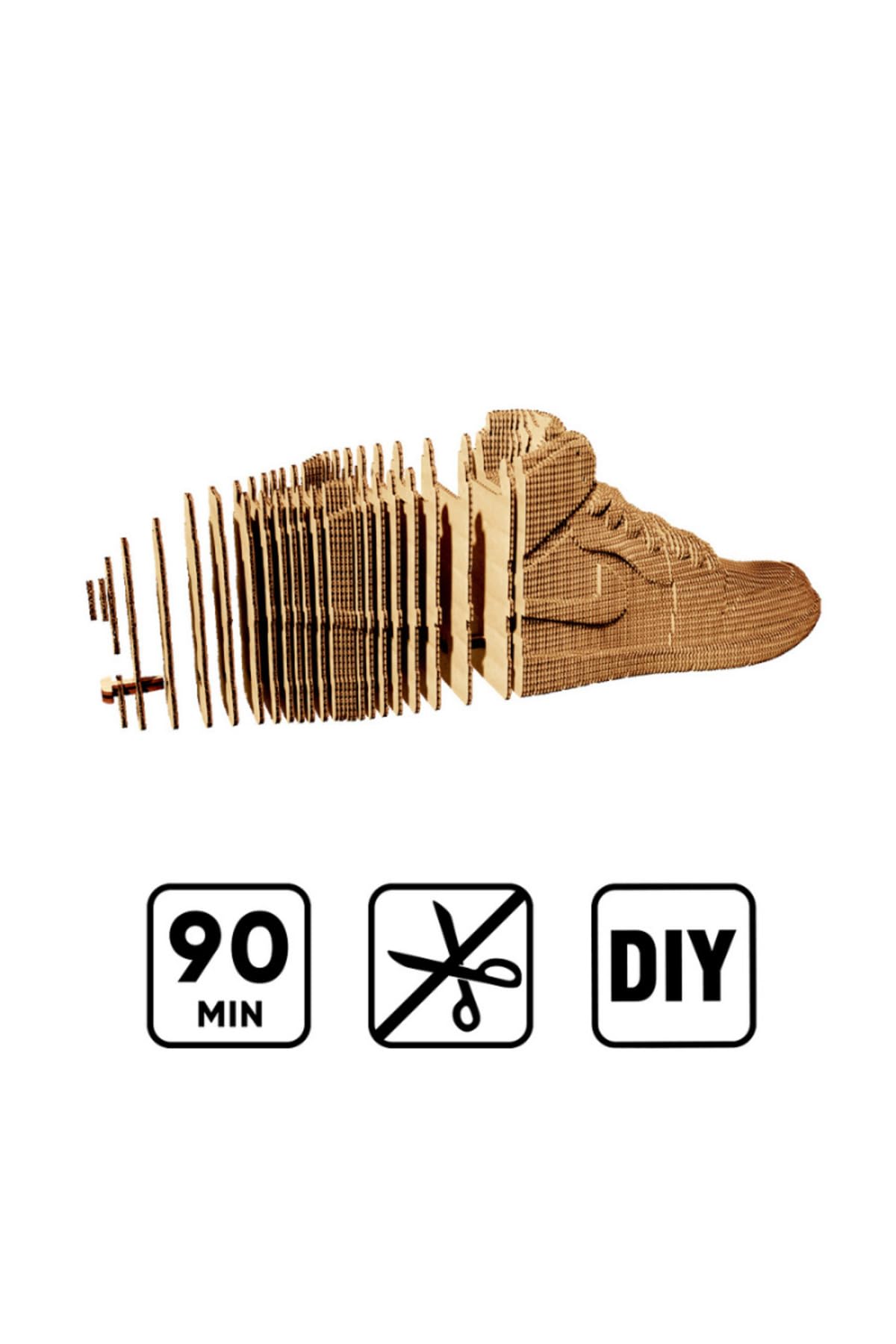 Zapatilla de puzle 3D de cartón reciclado