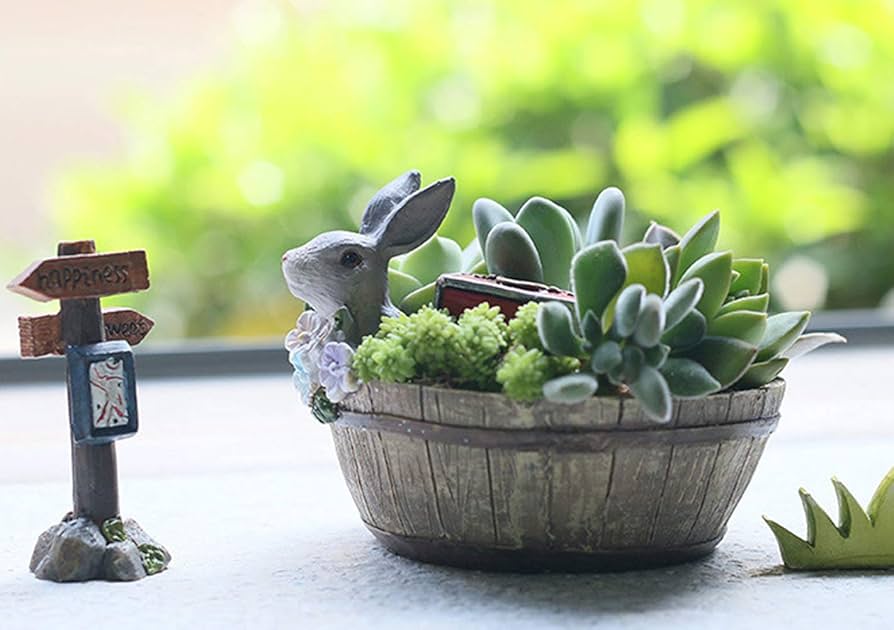 Amazon.com: ChezMax Easter Bunny Planter Decorations- Rabbit
