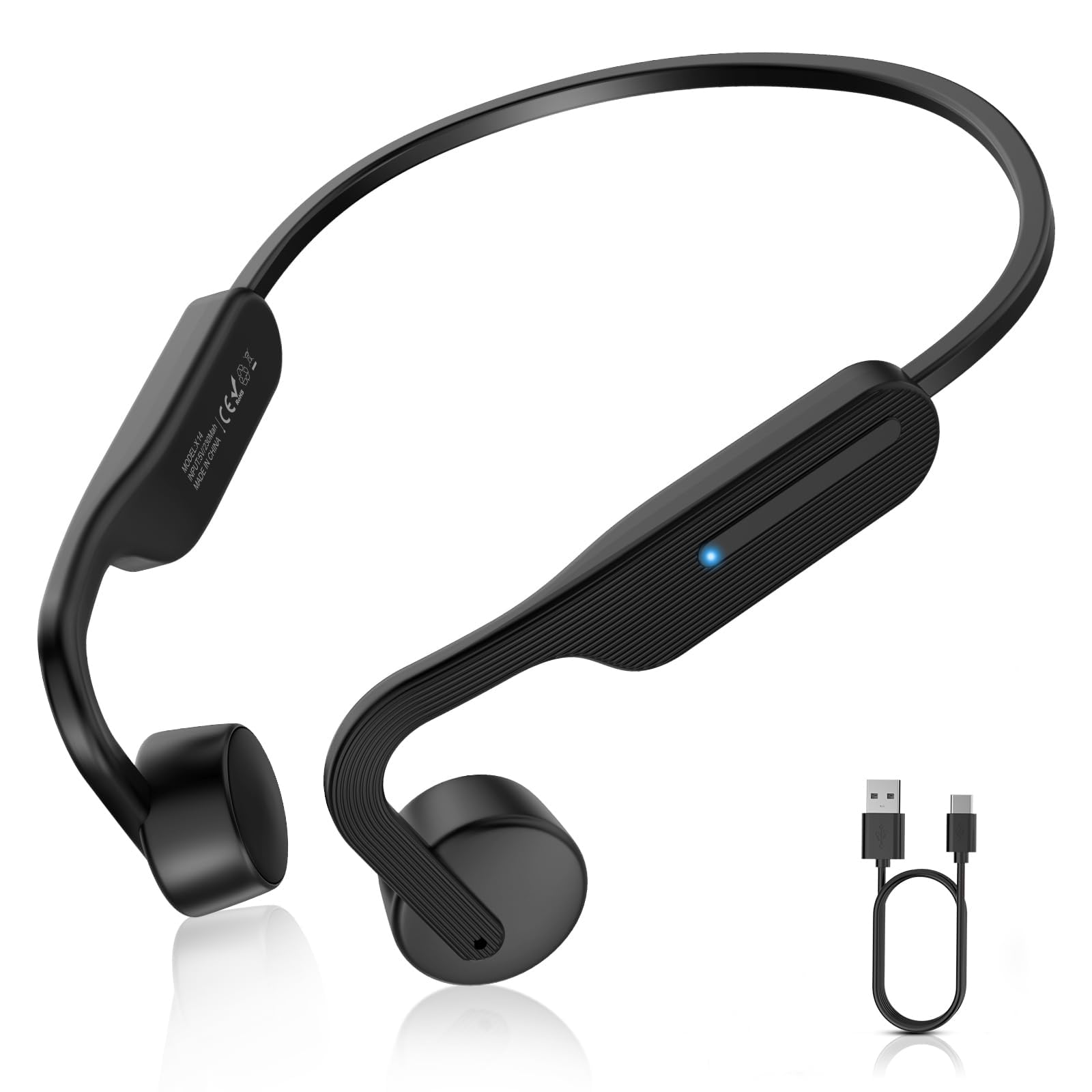 LTZEMOO Bone Conduction Headphones Wireless Headphones Bluetooth 5.3 Open Ear Headphones 10H Playtime Sports Earphones with Mic, IPX6 Waterproof Headset for Running,Cycling, Hiking, Driving