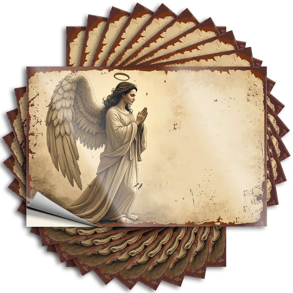 Decal Encouraging Haves Waterproof - Praying Angel with Wings Spread. Door Self Adhesive Decal for Quick Use(6X9CM)