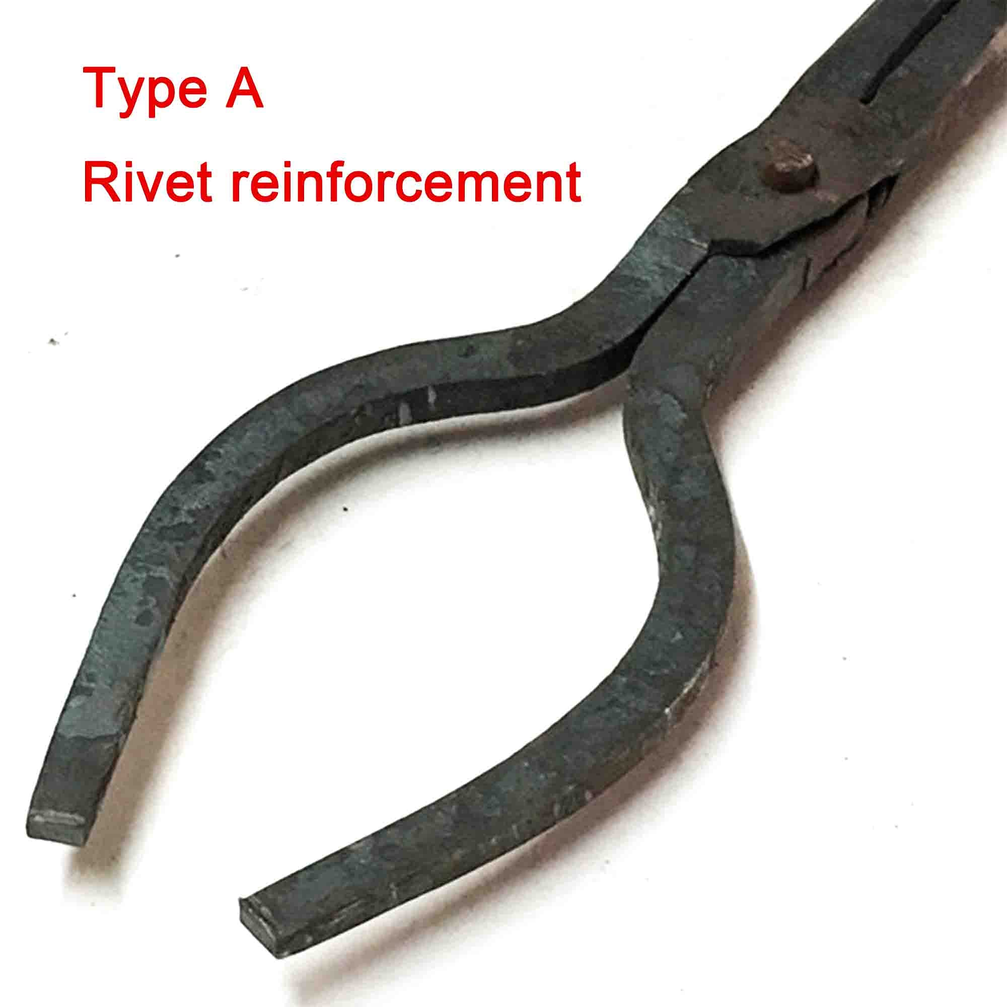 Tenaza de forja Pinzas de herrero Tenaza de forja de nariz redonda Pinzas en U Forja de tornillo de banco de yunque 2PCS 70cm 980g Tenaza de forja para Ingeniero Herrero,A