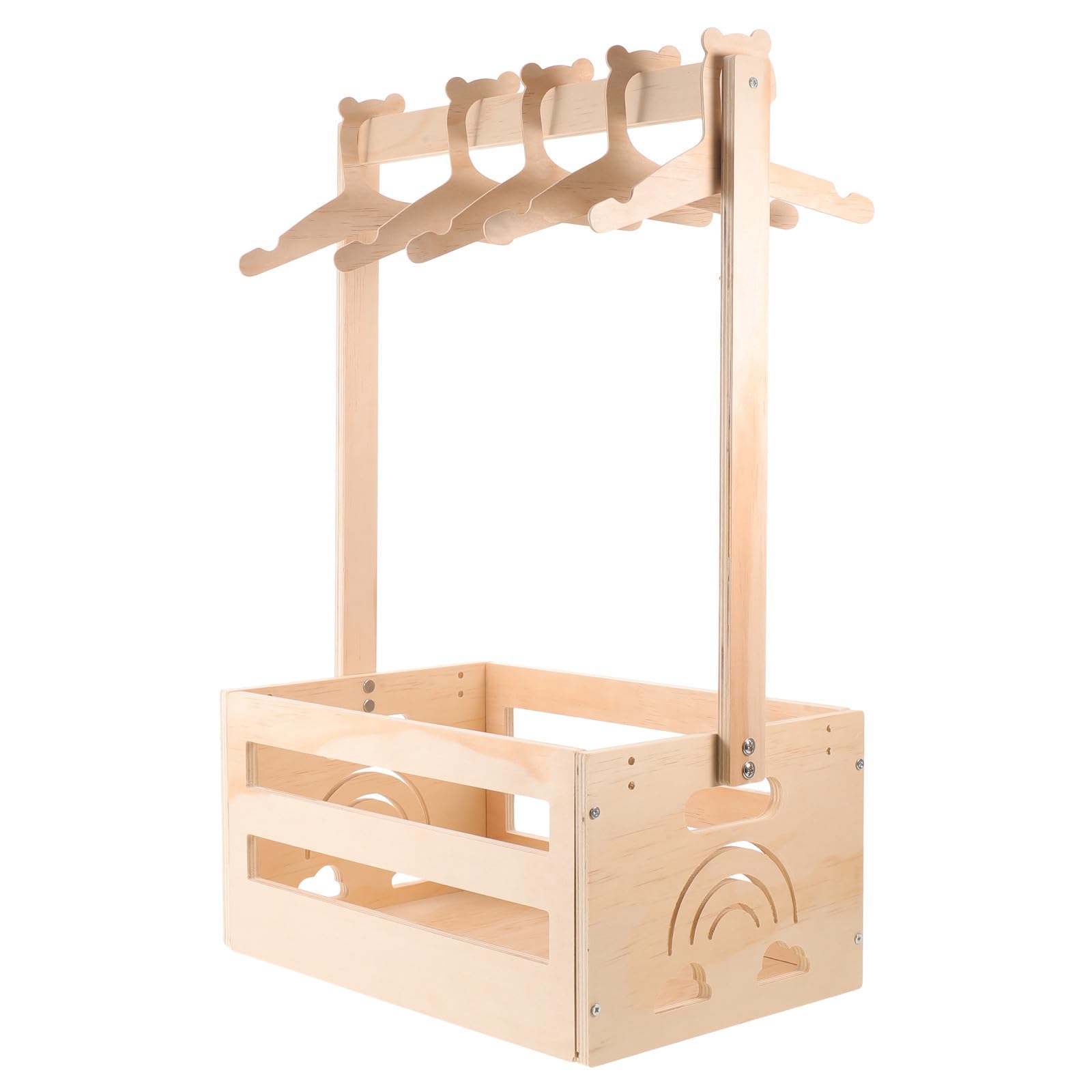 Uonlytech Cesta de Obsequio para Bebés de Madera con Asa y Percha