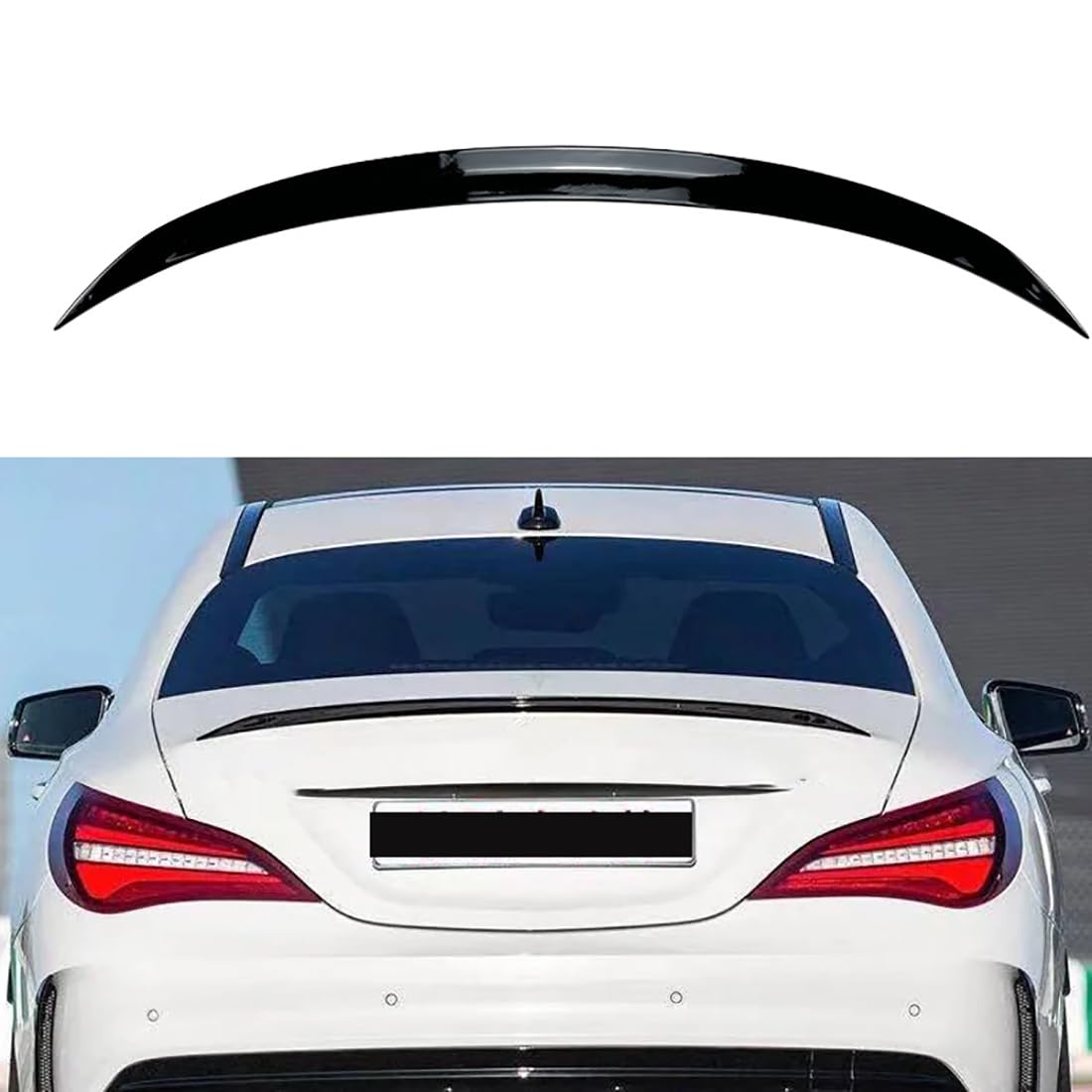 Spoiler Posteriore per Auto per Mercedes Benz CLA W117 CLA180/200/250/260 2014-2019, Alettone Posteriore per Auto, Alettone per Bagagliaio Spoiler Posteriore in ABS