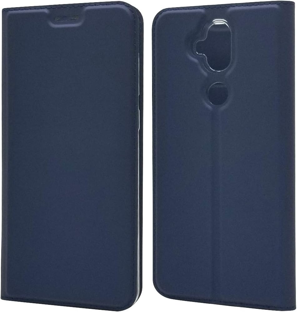 SWMGO® Ultra Thin PU TPU Flip Case with Card Slot and Stand Function for Asus Zenfone 5 Lite ZC600KL(Dark Blue)
