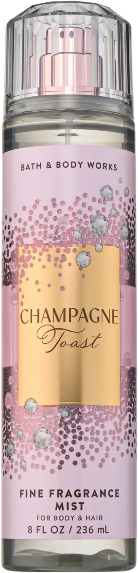 Bath & Body Works Champagne Toast Fine Fragrance Mist, Body Spray & Perfume for Women, Long-Lasting Personal Fragrance, Bubbly Champagne and Sparkling Berry Scent, 8 fl oz - 1 Pack