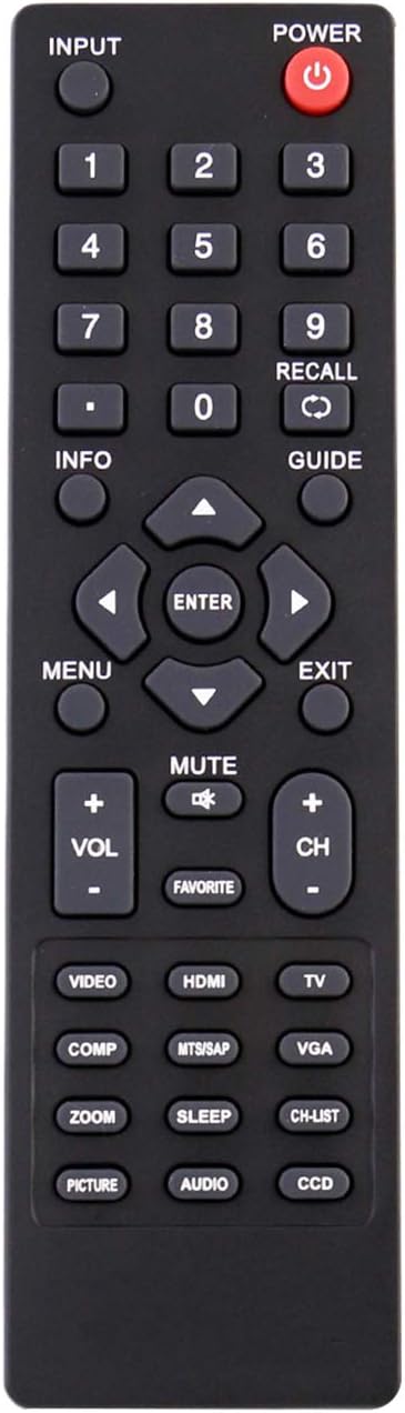 DX-RC02A-12 Replacement Remote Control fit for Dynex TV DX-32L100A13 DX-15E220A12 DX-19E220A12 DX-37L130A11 DX-46L261A12 DX-46L262A12 DX-19L150A11 DX-32L200A12 DX-32L221A12 DX-22L150A11 DX-24L150A11