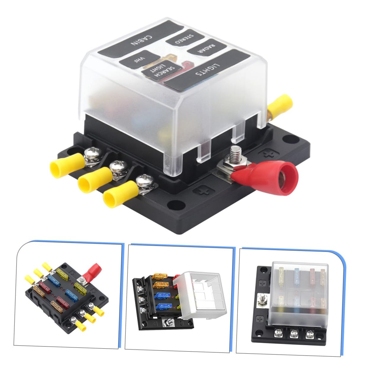 LIFKOME Way Automotive Fuse Box Kit with LED Indicator Replacement Block for Car Rv Boat Yacht Includes Stickers for Easy Troubleshooting and Repair