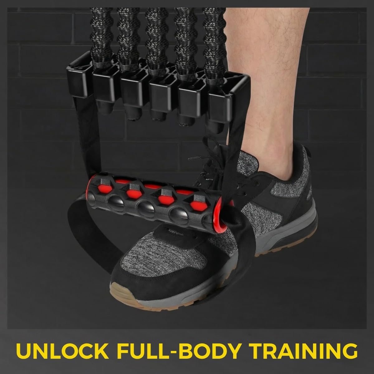 Chest Expander for Men, Adjustable Resistance Band Chest Trainer Braided Premium Latex, 60-300Lb, HomeGym Strength Training 5 Bands with Handles & Foot Strap