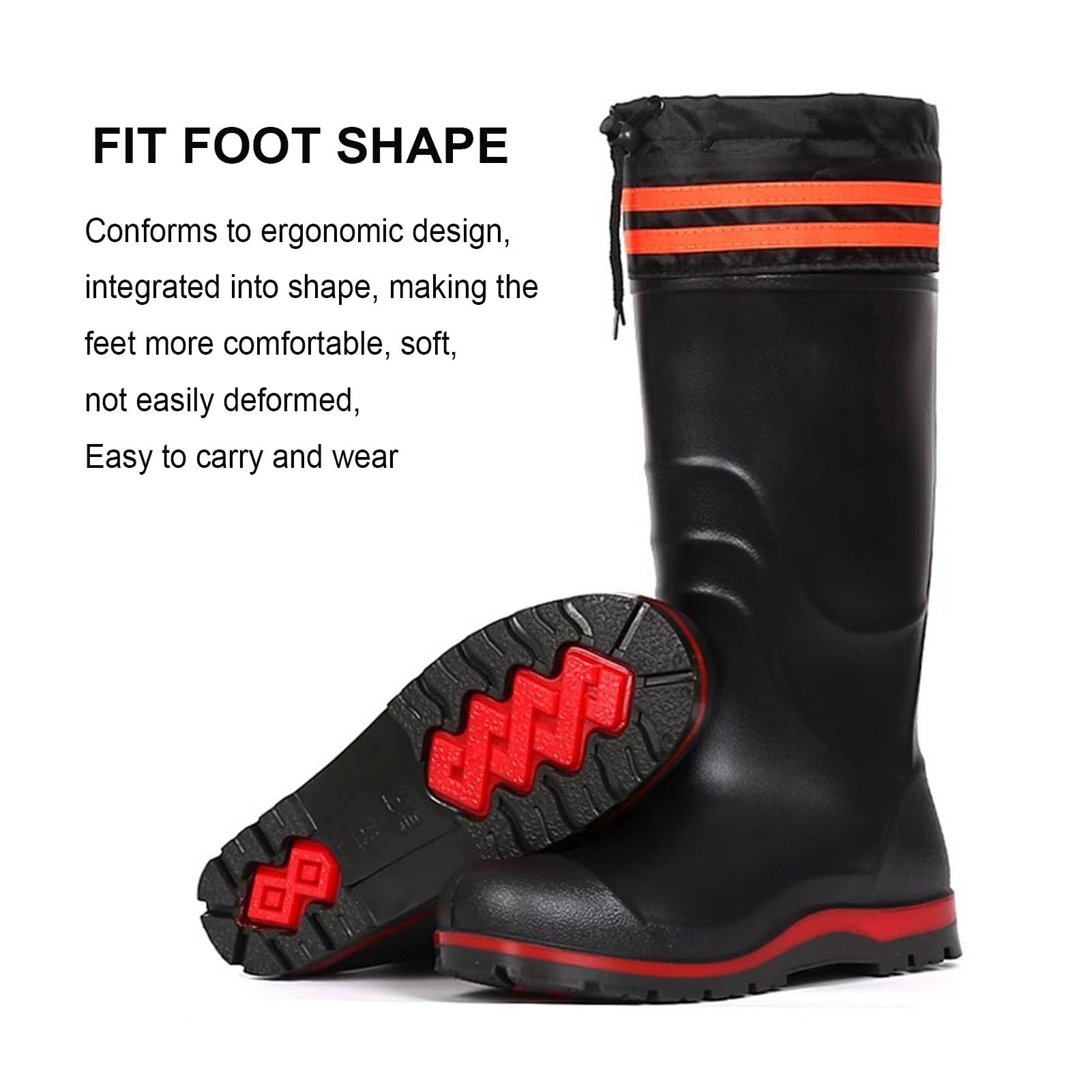 FAXIOAWA Vadeadores de cadera para hombre, botas de pesca de PVC con tiras reflectantes, para deportes al aire libre