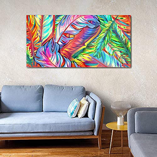 Image sur verre 140x70cm avec impression oiseau coloré pour salon