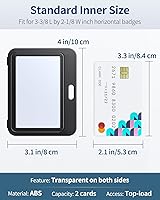 Vista 7 de Uniclife Paquete de 3 portatarjetas de identificación con ventanas de doble cara, funda de plástico duro horizontal, bolsa protectora de tarjetas