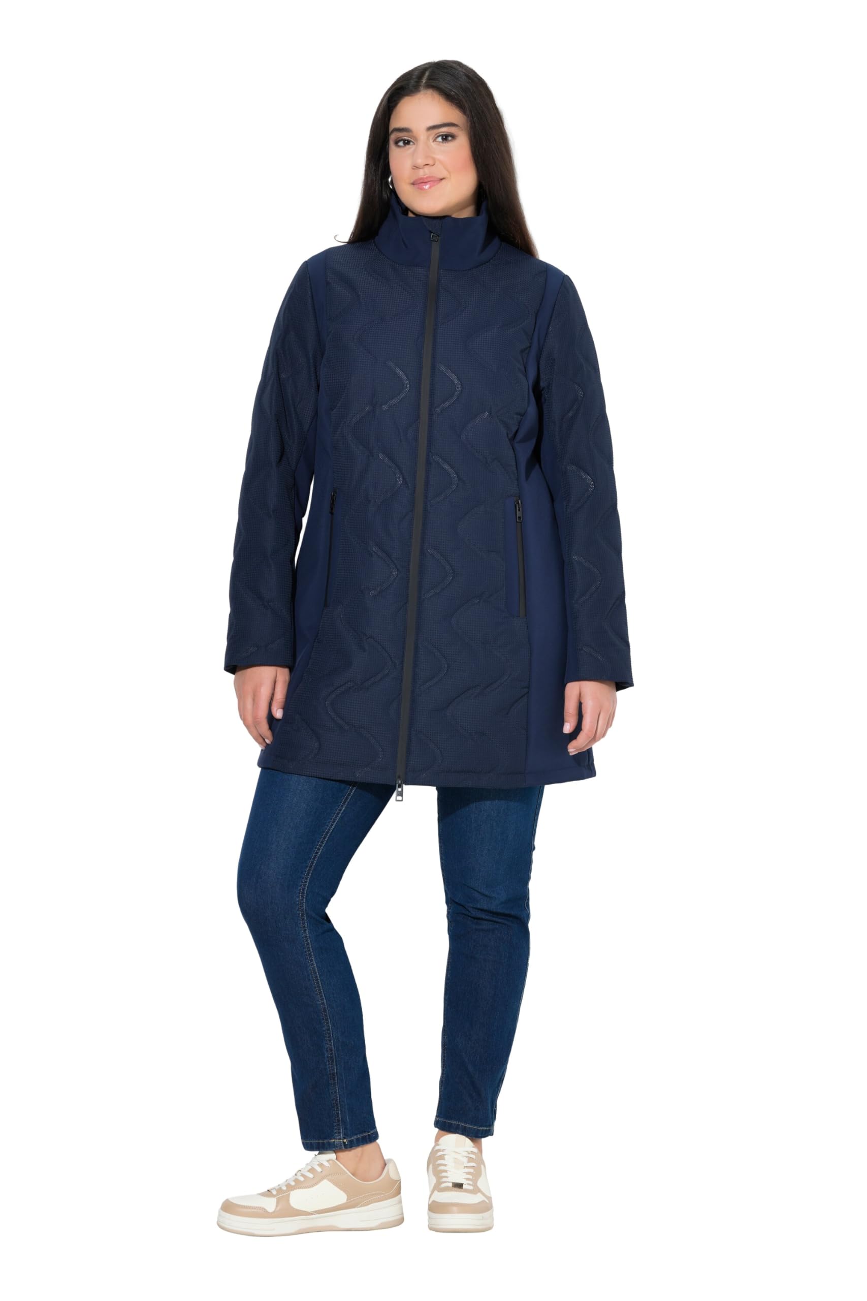 Ulla Popken Damen große Größen Übergrößen Plus Size HYPRAR Laserstepp-Jacke, Softshell-Einsätze 841914