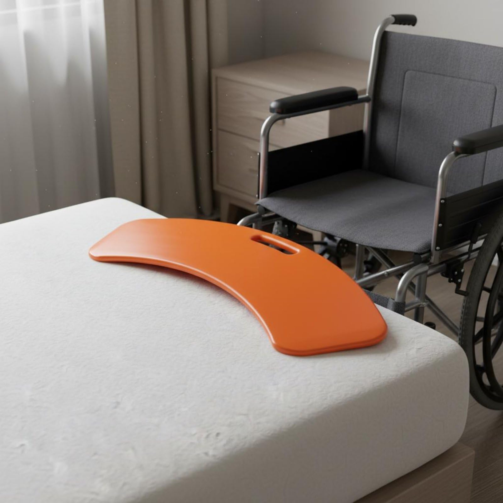 Qianly Planche de Transfert Antidérapante Antidérapant Planche de Transfert Incurvée Haute Résistance Matériel Médical pour Personnes Handicapées, Bleu Foncé