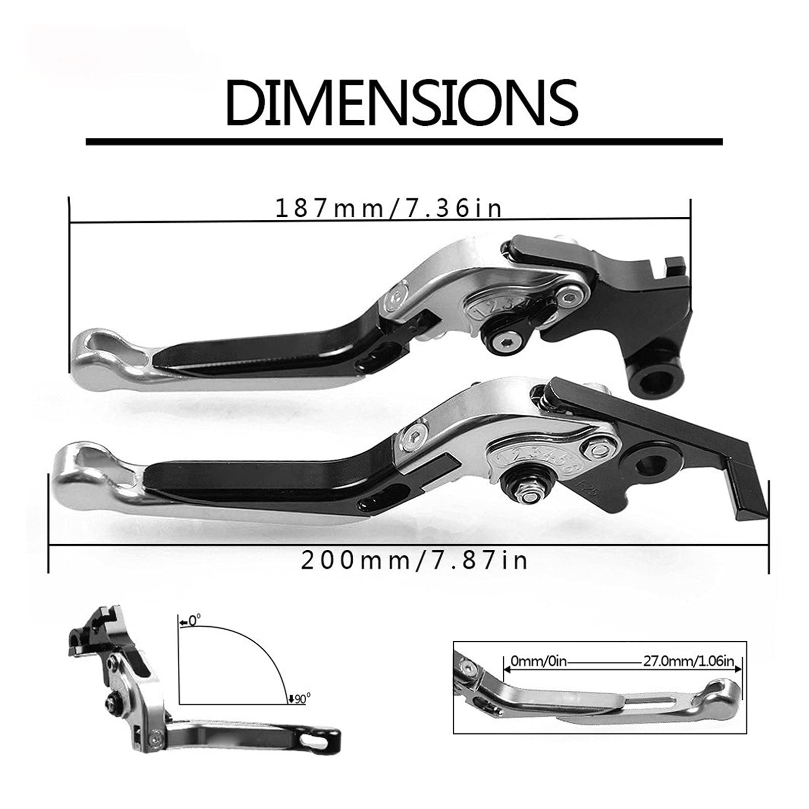 Accessori Moto Leve Frizione Freno Estensibili Pieghevoli Per Honda CBR1000RR / FIREBLADE CBR 1000 RR 2004 2005 2006 2007 Leva Della Frizione Del Freno (Colore : 1)