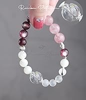 Vista 208 de Precious Gemstone Natural Crystal Healing Bracelet, Rutilated Quartz, Moonstone, Quartz Handmade Original Design Bracelet