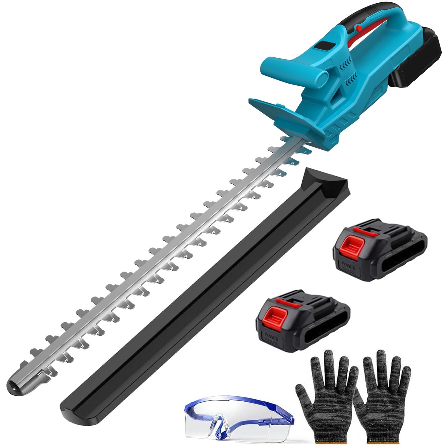 Akku-Heckenschere für Makita 18V Akkus,elektrische Elektro Heckenschere Elektrischer Heckenschneider mit 2 * 2.0Ah Akku und Ladegerät,51cm Schnittlänge, 15mm Zahnabstand Dual Schnittklingen