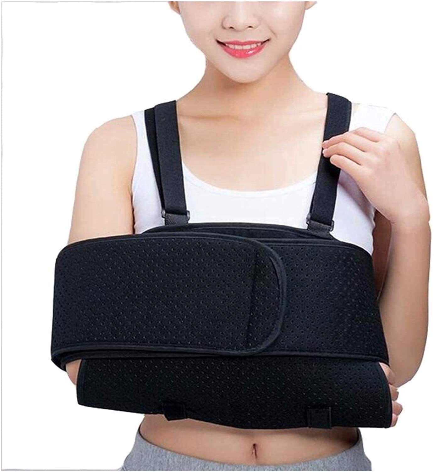 Inmovilizador de Hombro con Cabestrillo de Brazo portátil, Soporte de Brazo de Codo Izquierdo Derecho Soporte de Soporte de Manguito de rotador Ajustable para Huesos fracturados Rotos, disl